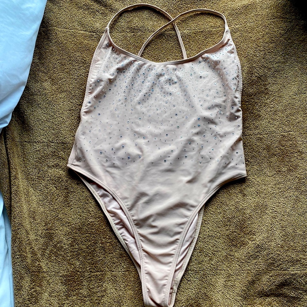Rinsestone nude one piece